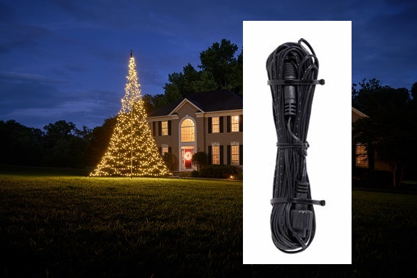 Vlaggenmastkerstboom - accessoires verlengkabel - 10 m - Classic
